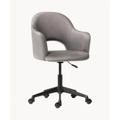Discount Silla De Oficina Con Reposabrazos De Terciopelo Rachel, Altura Regulable Sillas De Escritorio