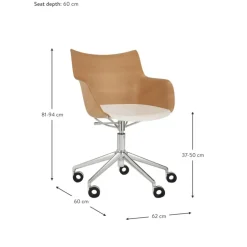Online Silla De Oficina Con Reposabrazos Q/Wood, Altura Regulable Sillas De Escritorio