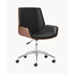 Sale Silla De Oficina De Cuero Sintetico Rouven, Altura Regulable Sillas De Escritorio