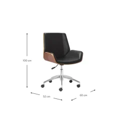 Sale Silla De Oficina De Cuero Sintetico Rouven, Altura Regulable Sillas De Escritorio