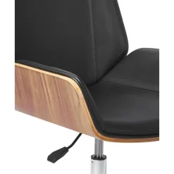 Sale Silla De Oficina De Cuero Sintetico Rouven, Altura Regulable Sillas De Escritorio