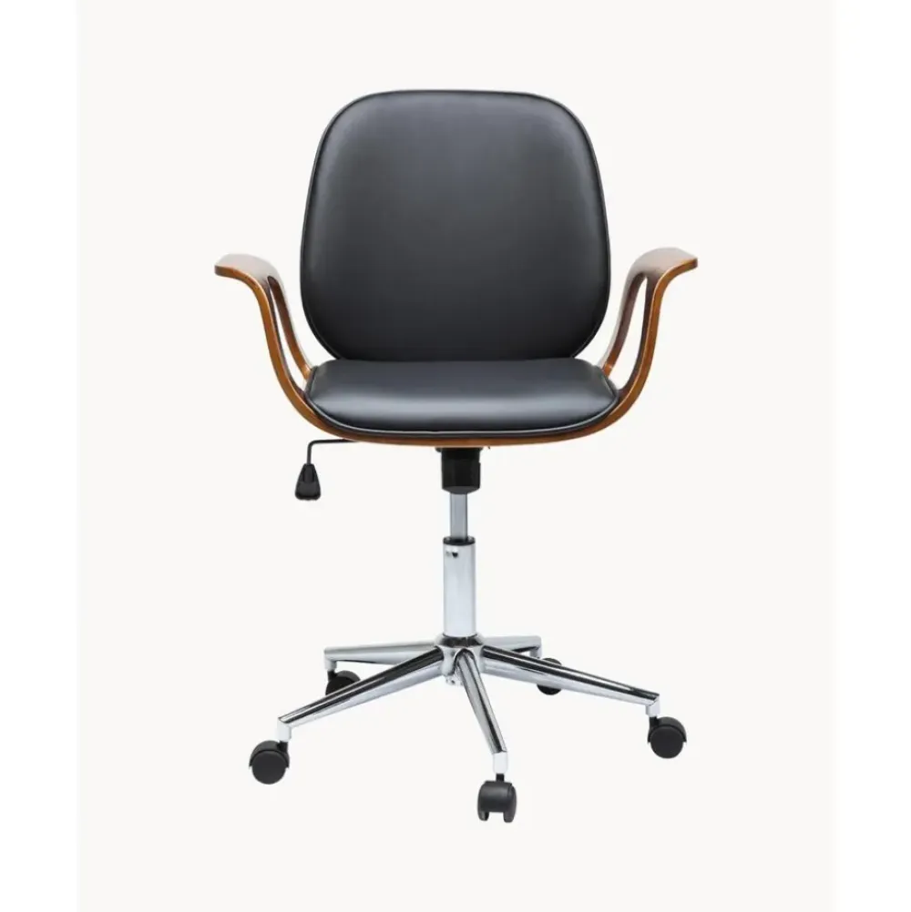 New Silla De Oficina De Cuero Artificial Patron, Altura Regulable Sillas De Escritorio