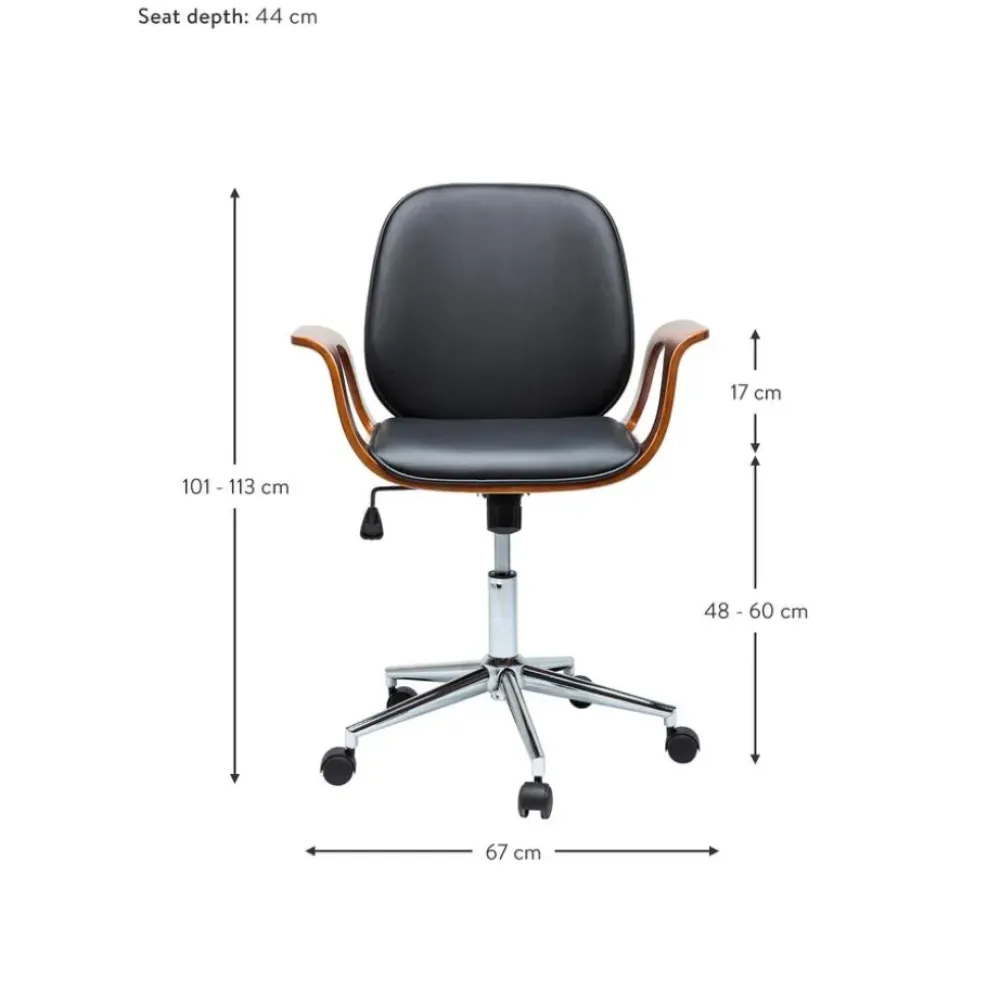New Silla De Oficina De Cuero Artificial Patron, Altura Regulable Sillas De Escritorio