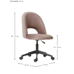 Outlet Silla De Oficina De Terciopelo Rachel, Altura Regulable Sillas De Escritorio