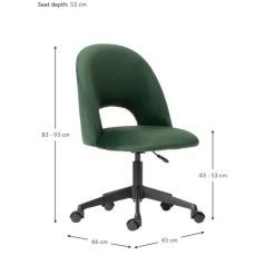 Online Silla De Oficina De Terciopelo Rachel, Altura Regulable Sillas De Escritorio