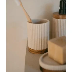 Discount Vaso Cepillo De Dientes Con Madera Laura Portacepillos De Dientes