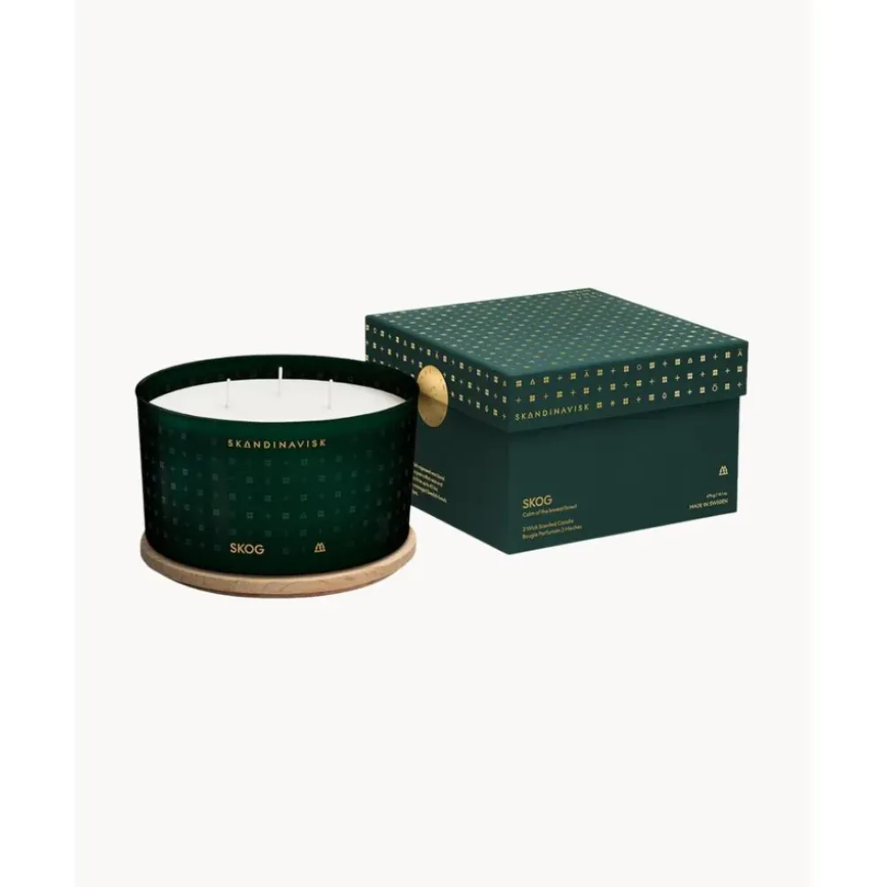 New Vela Perfumada Tres Mechas Skog (Pino, Pinas, Savia De Abedul) Velas Perfumadas