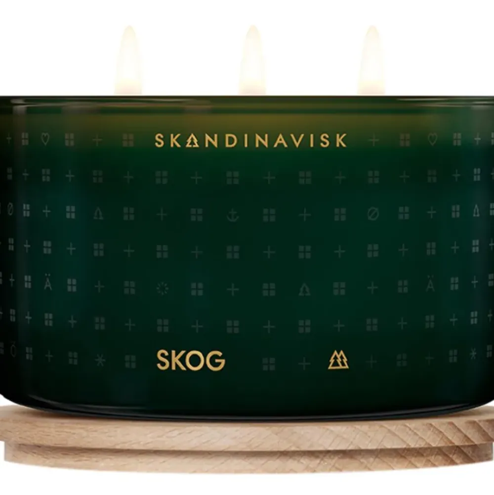 New Vela Perfumada Tres Mechas Skog (Pino, Pinas, Savia De Abedul) Velas Perfumadas