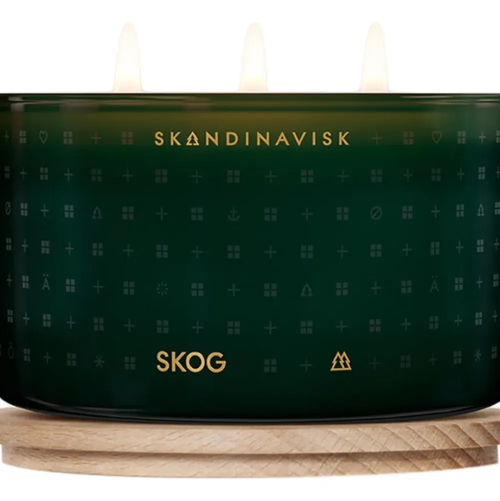 New Vela Perfumada Tres Mechas Skog (Pino, Pinas, Savia De Abedul) Velas Perfumadas