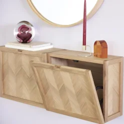 Best Zapatero De Pared De Roble Herringbone Zapateros
